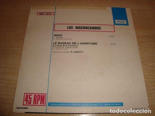 Discos de vinilo: Los Machucambos &ndash; Indio (Vinyl, Decca MO 1377) - Foto 2