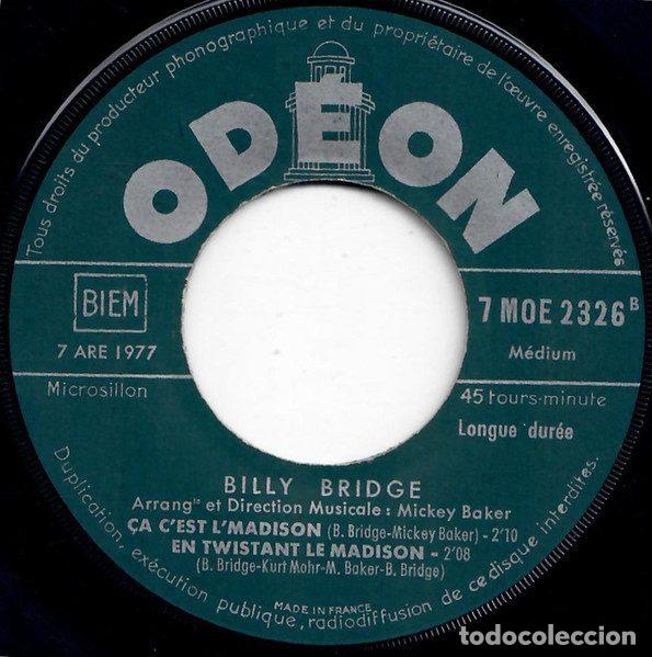 Discos de vinilo: Billy Bridge &ndash; Le Madison (Vinyl, Odeon MOE 2326) - Foto 4