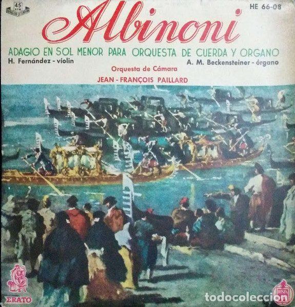 Discos de vinilo: Albinoni, Jean-Fran&ccedil;ois Paillard, A.M. Beckensteiner, H. Fernandez &ndash; Adagio En Sol Menor Para...