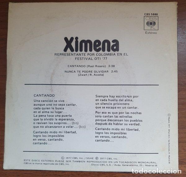 Discos de vinilo: Ximena &ndash; Cantando (Vinyl, CBS CBS 5888) - Foto 2