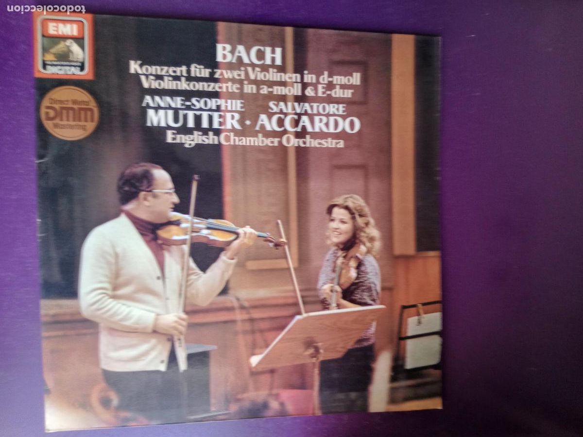 Discos de vinilo: Bach / Anne-Sophie Mutter - Salvatore Accardo - LP EMI 1983 - CONCIERTO PARA DOS VIOLINES