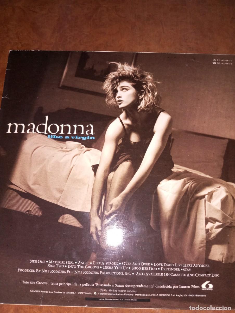 Discos de vinilo: MADONA, LIKE A VIRGIN, DISCO LP DE VINILO - Foto 2