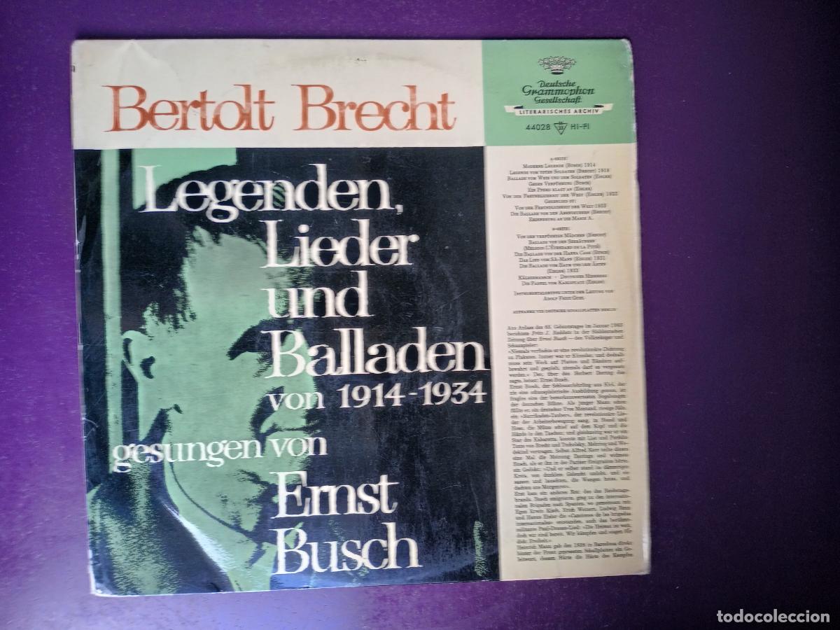 Discos de vinilo: Bertolt Brecht - Leyendas canciones baladas de 1914 a 1934 interpretadas por Ernst Busch LP DEUTSCHE