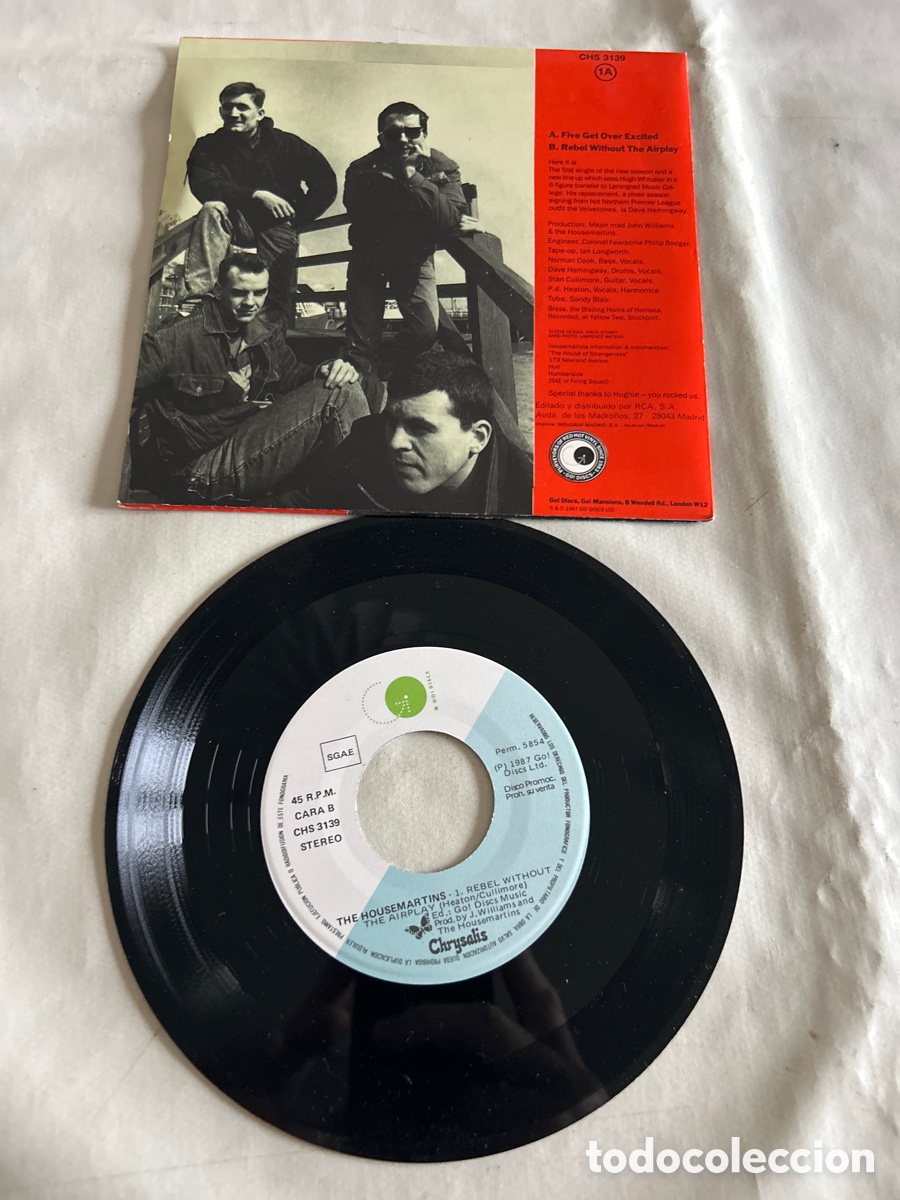 Discos de vinilo: Disco de binilo Single The House Martin.Five get over excited - Foto 2
