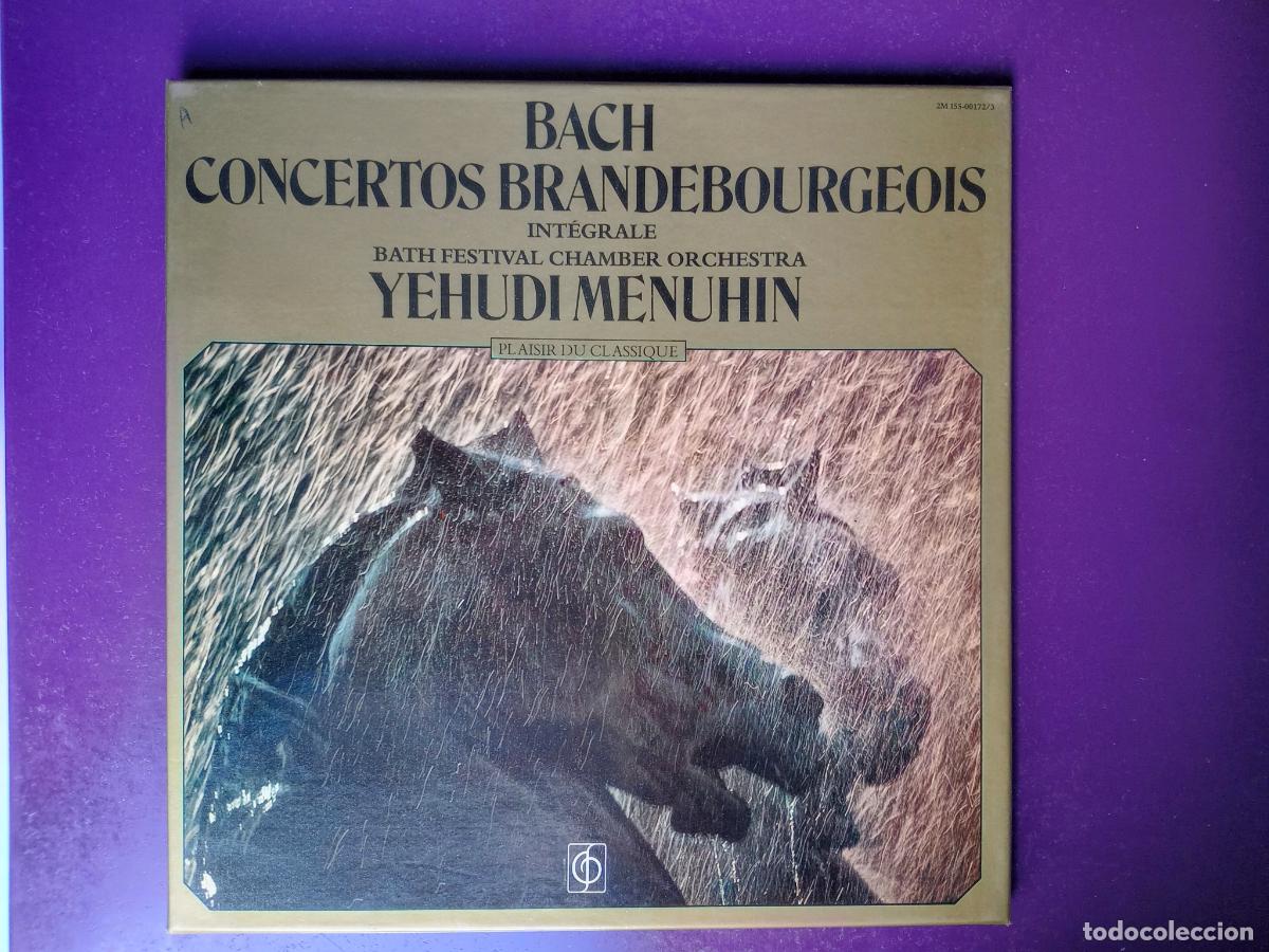 Discos de vinilo: J. Sebastian Bach, Yehudi Menuhin &ndash; Conciertos de Brandeburgo &ndash; INTEGRAL - CAJA 2 LP 1979 -