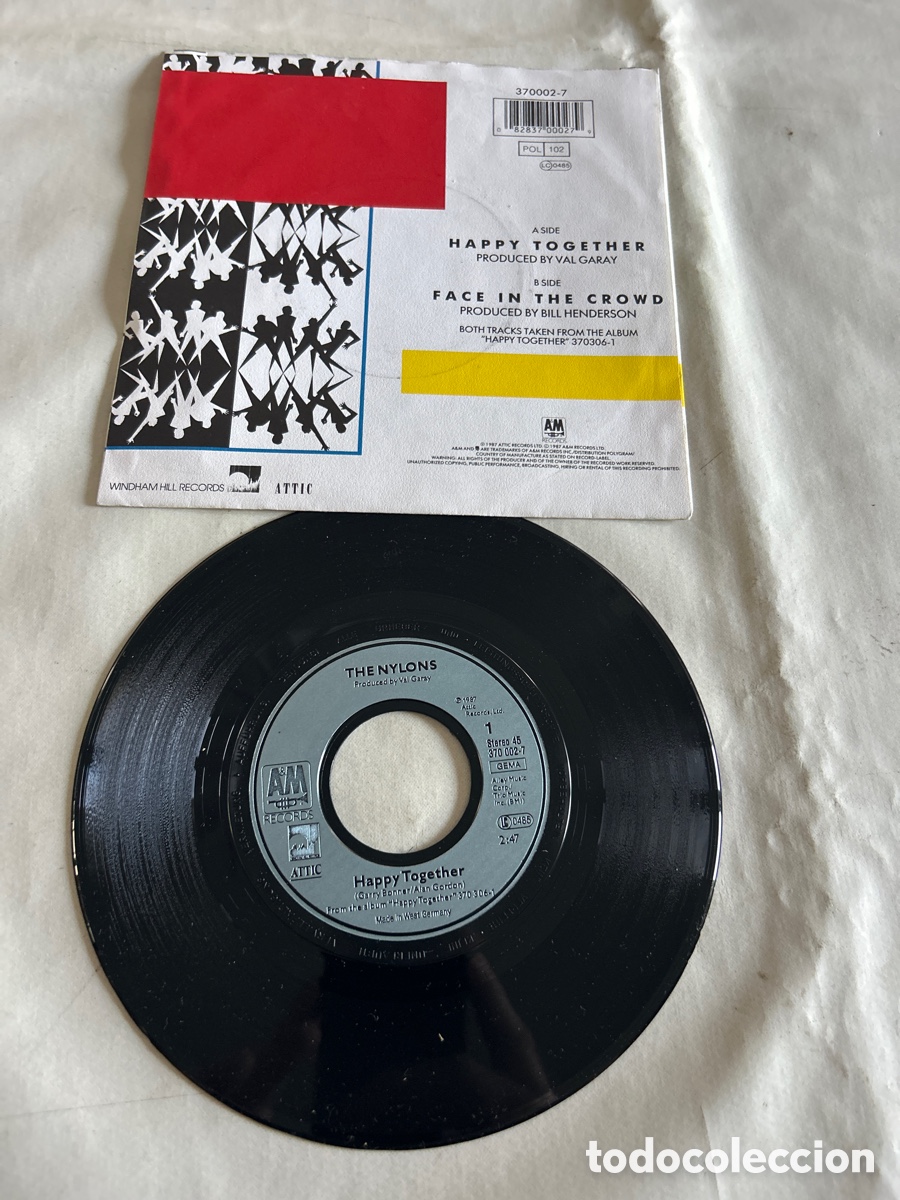 Discos de vinilo: Disco de vinilo single The Nylons.Happy together - Foto 2