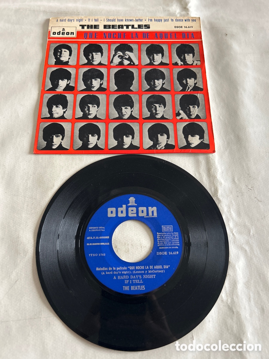 Discos de vinilo: Disco de vinilo single The Beatles. Que noche la de aquel dia