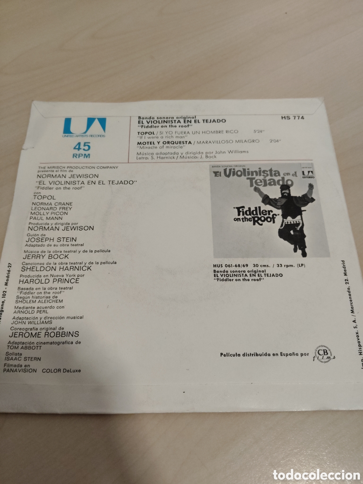 Discos de vinilo: MV673 el violinista en el tejado MINI VINILO - Foto 2