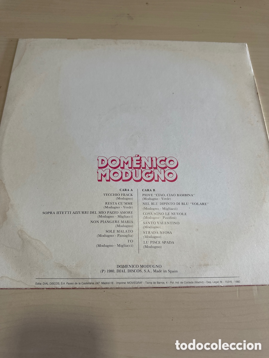 Discos de vinilo: VIN8024 Domenico modugno segunda mano - Foto 2