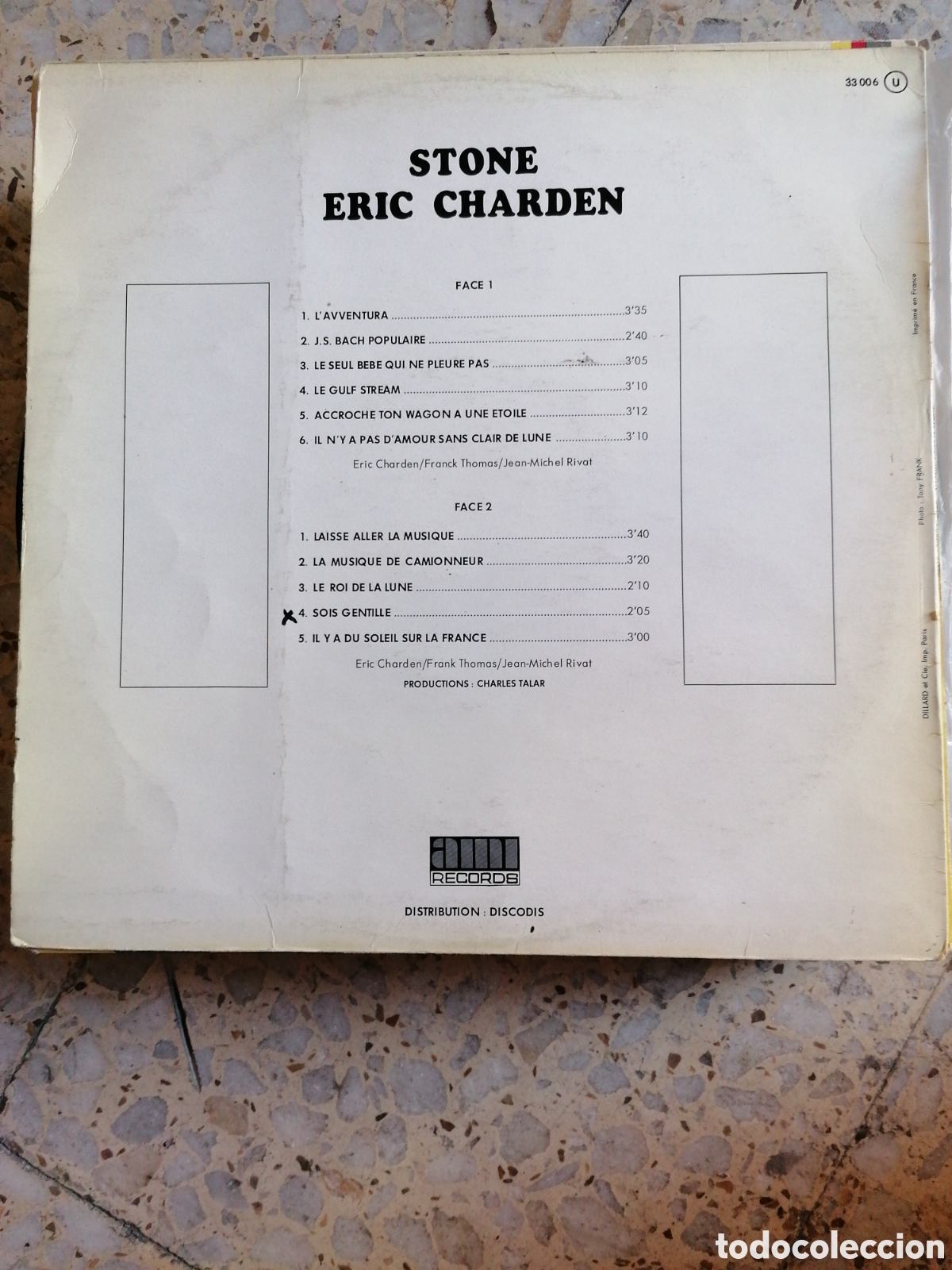 Discos de vinilo: LP STONE ERIC CHARDEN 1972 FRANCIA - Foto 2