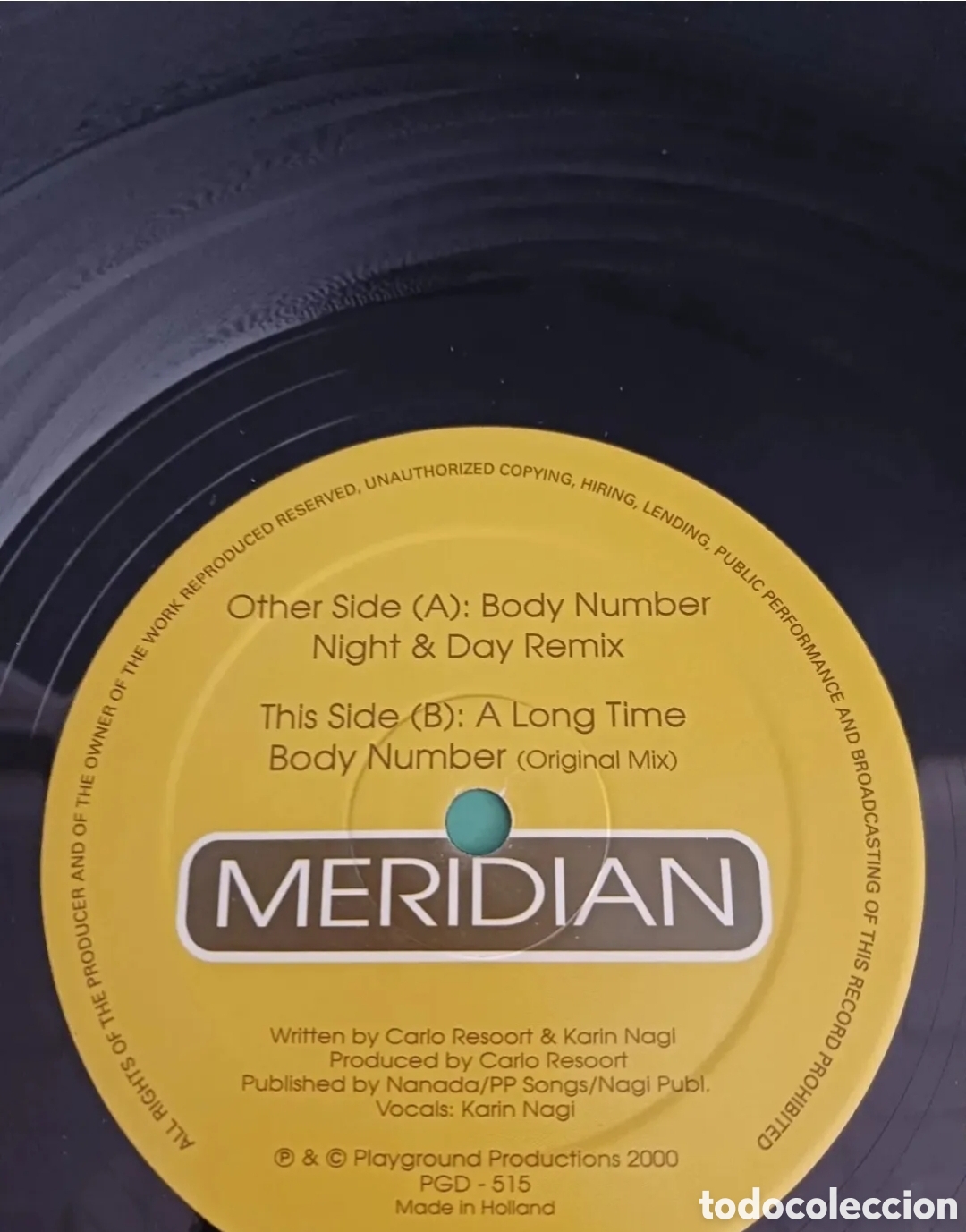 Disques de vinyle: Vinilo Meridian / Body Number/ Night & Day Remix