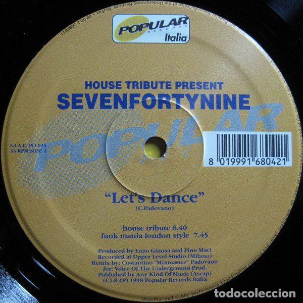 Dischi in vinile: House Tribute Present Sevenfortynine &ndash; Let's Dance (Vinyl, Popular Records Italia PO 015)