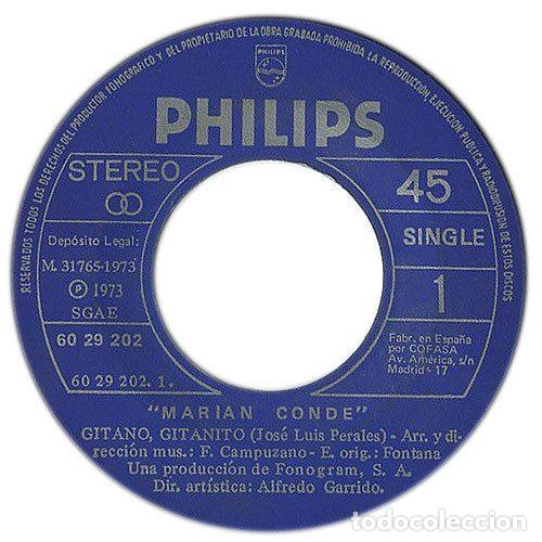 Discos de vinilo: Marian Conde &ndash; Gitano, Gitanito / Cuanto Te Quiero (Vinyl, Philips 60 29 202) - Foto 2