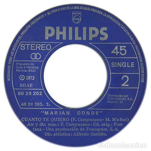 Discos de vinilo: Marian Conde &ndash; Gitano, Gitanito / Cuanto Te Quiero (Vinyl, Philips 60 29 202) - Foto 3