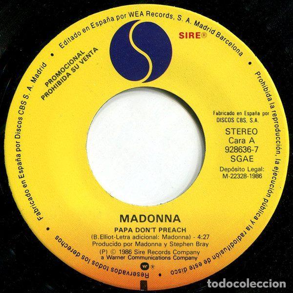 Vinyl-Schallplatten: Madonna &ndash; Papa Don't Preach (Vinyl, Sire 928636-7)