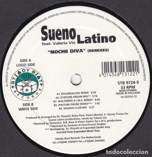 Discos de vinil: Sueno Latino Feat. Valeria Vix &ndash; Noche Diva (New Remixes) (Vinyl, Steady Beat Records STB 9724-5)