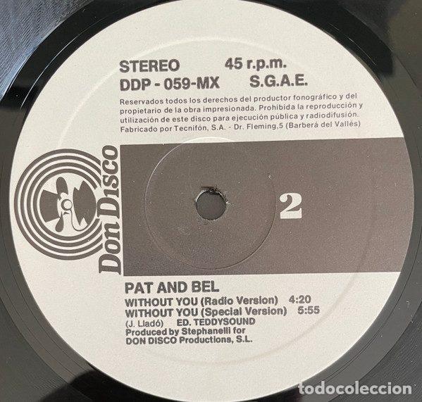 Discos de vinilo: Pat & Bel &ndash; Without You (Vinyl, Don Disco DDP 059 MX) - Foto 3