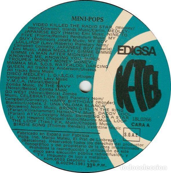 Discos de vinilo: Mini-Pops &ndash; Mini-Pops (Vinyl, Edigsa 18L0266) - Foto 3