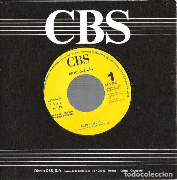 Vinyl records: Julio Iglesias &ndash; When I Need You (Vinyl, CBS ARIC 2625)