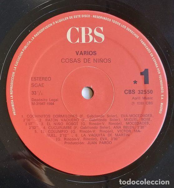 Discos de vinilo: Various &ndash; Cosas De Ni&ntilde;os (Vinyl, CBS CBS 32550) - Foto 3