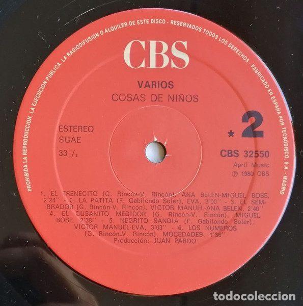 Discos de vinilo: Various &ndash; Cosas De Ni&ntilde;os (Vinyl, CBS CBS 32550) - Foto 4