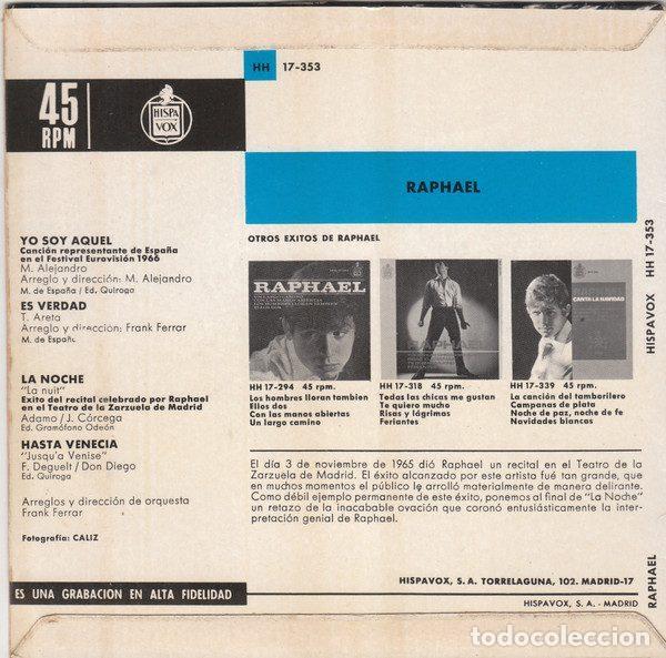 Discos de vinilo: Raphael &ndash; Yo Soy Aquel (Vinyl, Hispavox HH 17-353) - Foto 2