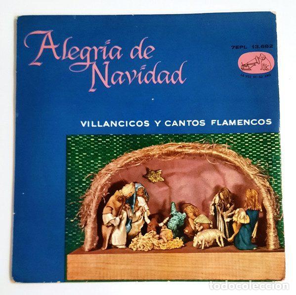 Vinyl records: Various &ndash; Alegr&iacute;a De Navidad - Villancicos Y Cantos Flamencos (Vinyl, La Voz De Su Amo 7EPL 13.682)