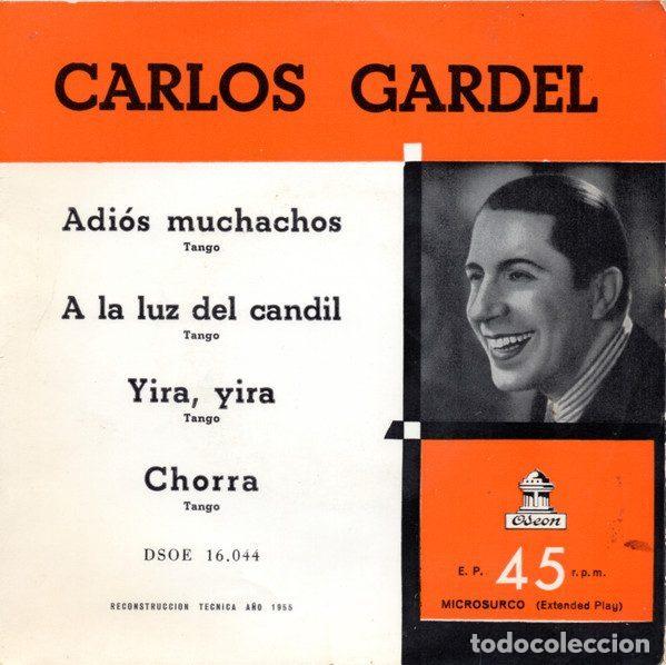 Discos de vinilo: Carlos Gardel &ndash; Adi&oacute;s Muchachos (Vinyl, Odeon DSOE 16.044)