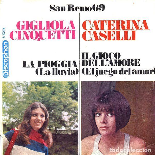 Vinyl-Schallplatten: Gigliola Cinquetti / Caterina Caselli &ndash; La Pioggia = La Lluvia / Il Gioco Dell'Amore = El Juego...