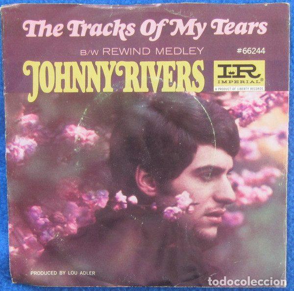 Discos de vinil: Johnny Rivers &ndash; The Tracks Of My Tears / Rewind Medley (Vinyl, Imperial 66244)