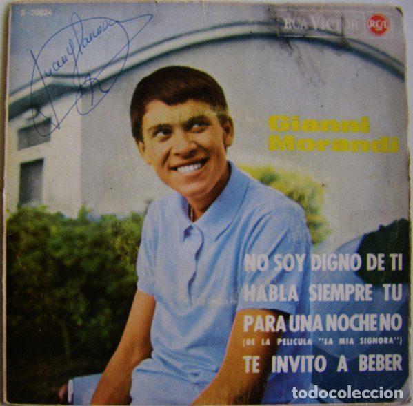 Vinyl records: Gianni Morandi &ndash; No Soy Digno De Ti / Habla Siempre Tu / Para Una Noche No / Te Invito A Beber...