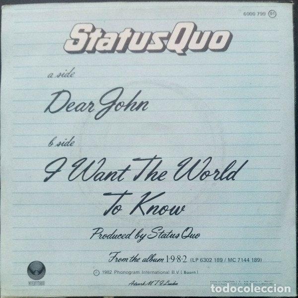 Discos de vinilo: Status Quo &ndash; Dear John = Querido John (Vinyl, Vertigo 6000 799) - Foto 2