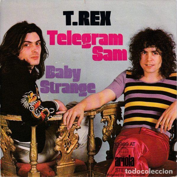Vinyl records: T. Rex &ndash; Telegram Sam / Baby Strange (Vinyl, Ariola 10 989 AT)