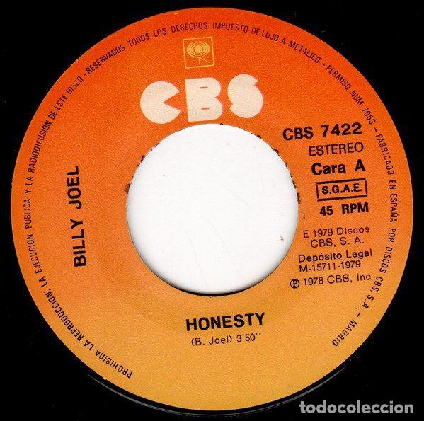 Discos de vinilo: Billy Joel &ndash; Honradez (Vinyl, CBS CBS 7422) - Foto 3