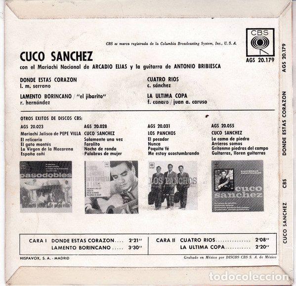 Disques de vinyle: Cuco Sanchez Con El Mariachi Nacional De Arcadio El&iacute;as Y La Guitarra De Antonio Bribiesca &ndash;...