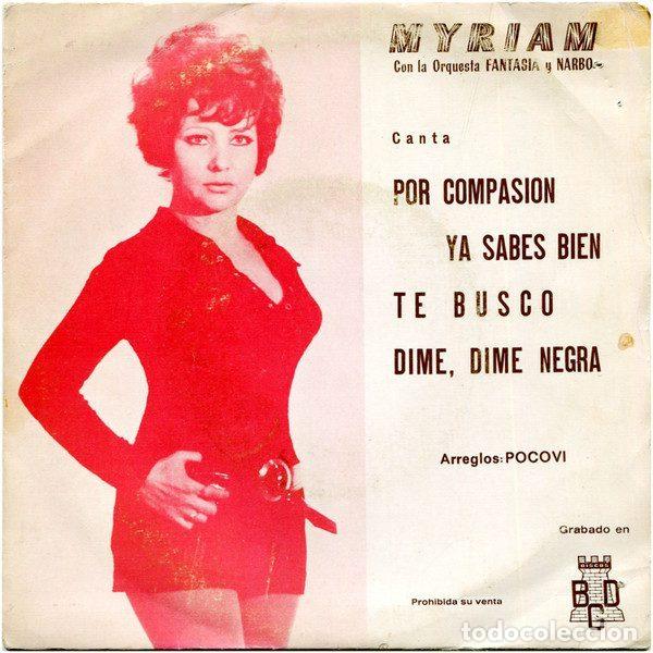 Discos de vinil: Myriam Con La Orquesta Fantasia Y Narbo &ndash; Por Compasi&oacute;n (Vinyl, BCD F.M.-68-556-S)
