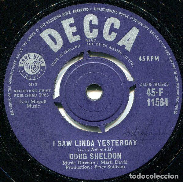 Discos de vinilo: Doug Sheldon &ndash; I Saw Linda Yesterday (Vinyl, Decca 45-F 11564)
