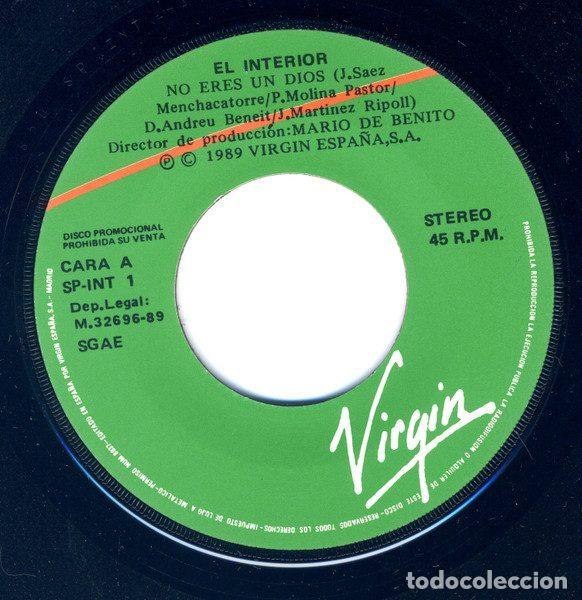 Discos de vinilo: El Interior &ndash; No Eres Un Dios (Vinyl, Virgin SP-INT 1) - Foto 3