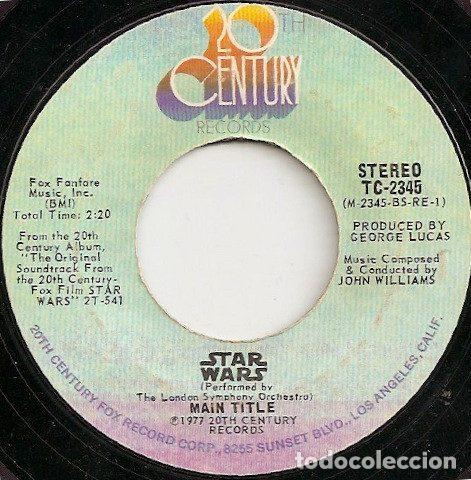 Discos de vinil: The London Symphony Orchestra &ndash; Star Wars (Main Title) (Vinyl, 20th Century Records TC-2345)