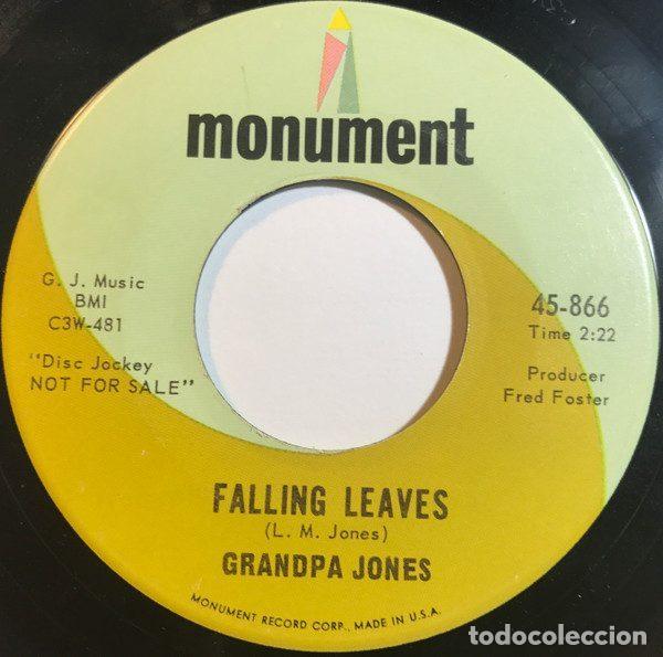 Disques de vinyle: Grandpa Jones &ndash; Falling Leaves / Here Comes The Champion (Vinyl, Monument 45-866)