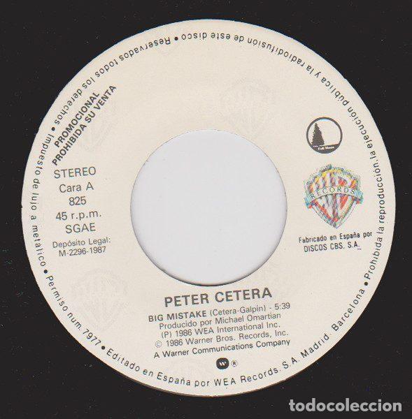 Discos de vinilo: Peter Cetera &ndash; Big Mistake (Vinyl, Warner Bros. Records 825) - Foto 3