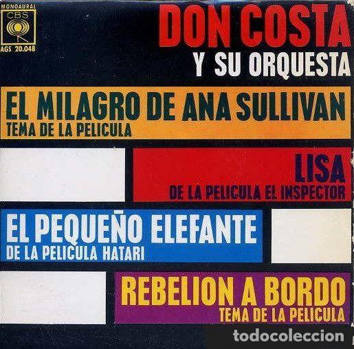 Disques de vinyle: Don Costa Y Su Orquesta &ndash; El Milagro De Ana Sullivan (Tema De La Pel&iacute;cula) (Vinyl, CBS AGS 20.048)