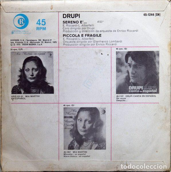 Discos de vinilo: Drupi &ndash; Sereno &Egrave; ... (Vinyl, Ricordi 45-1244) - Foto 2