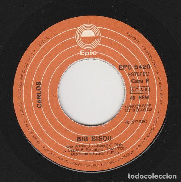 Discos de vinilo: Carlos &ndash; Big Bisou (Vinyl, Epic EPC 5420) - Foto 4