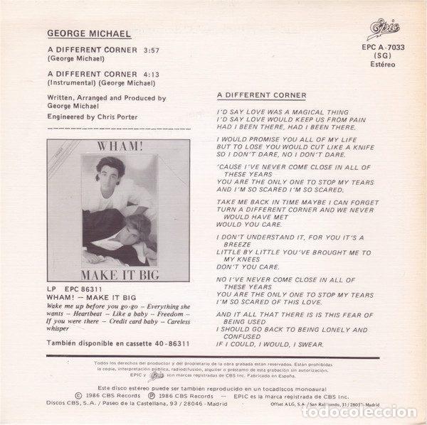 Discos de vinilo: George Michael &ndash; A Different Corner (Vinyl, Epic EPC A 7033) - Foto 2
