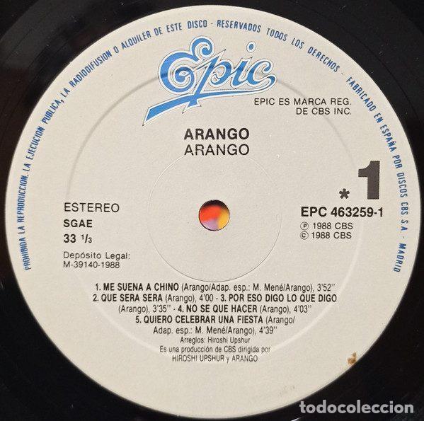 Discos de vinilo: Arango &ndash; Arango (Vinyl, Epic EPC 463259-1) - Foto 3