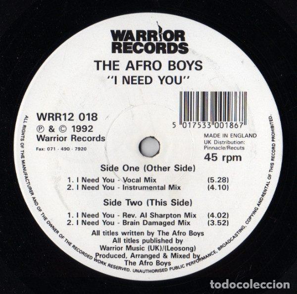 Vinyl records: The Afro Boys &ndash; I Need You (Vinyl, Warrior Records WRR12 018)