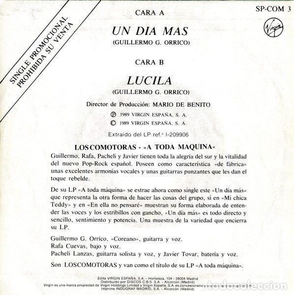 Discos de vinilo: Loscomotoras &ndash; Un Dia Mas (Vinyl, Virgin SP-COM 3) - Foto 2