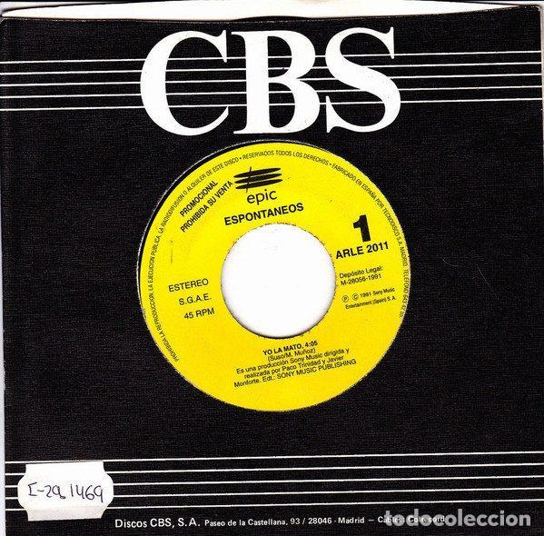 Discos de vinilo: Espontaneos &ndash; Yo La Mato (Vinyl, Epic ARLE 2011) - Foto 1