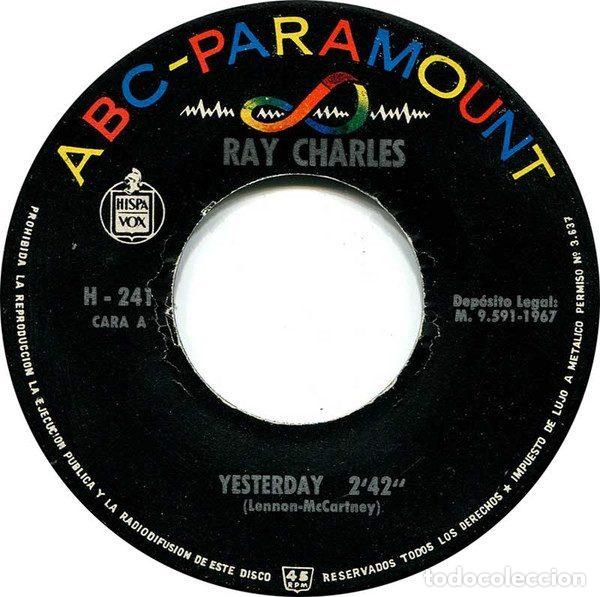 Discos de vinilo: Ray Charles &ndash; Yesterday (Vinyl, ABC-Paramount H 241) - Foto 3